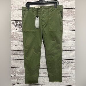 NWT NILI LOTAN Women’s Jenna Straight Crop Twill Pants Green Size 10 $325